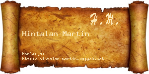 Hintalan Martin névjegykártya