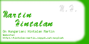 martin hintalan business card